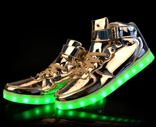 Børne selvlysende sneakers A358 guld 32