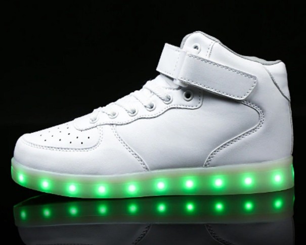 Børne selvlysende sneakers A358 hvid 33,5