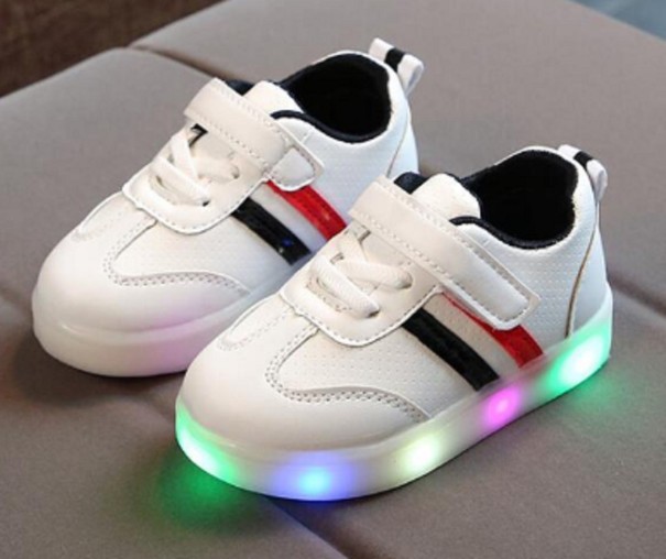 Børne selvlysende sneakers A363 sort 27