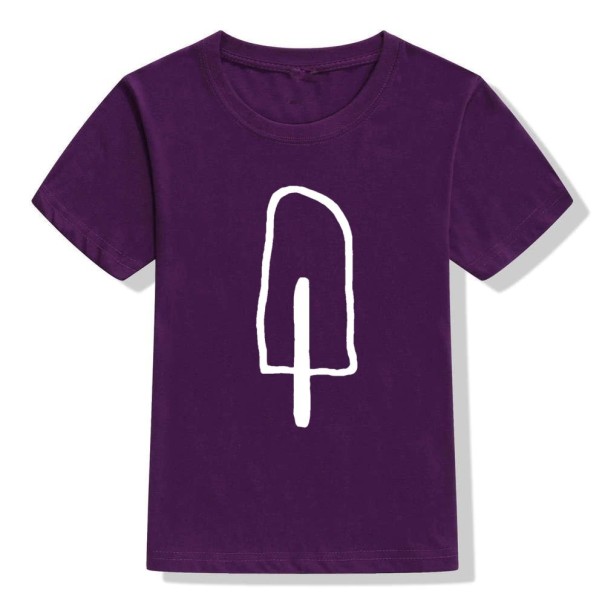 Børne-T-shirt B1528 mørkelilla 12