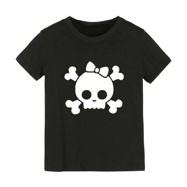 Børne t-shirt med kranie sort 4