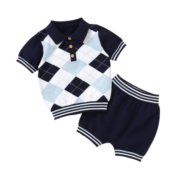 Børne-T-shirt og shorts L1264 sort 3-6 måneder
