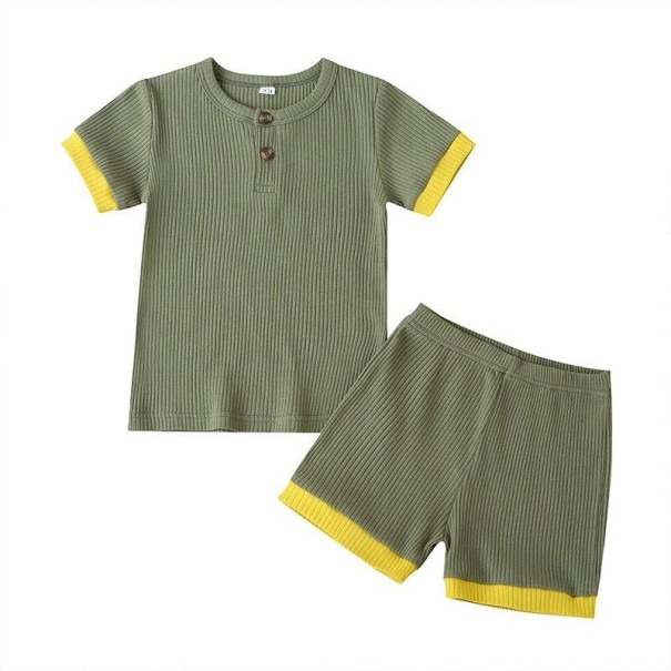Børne-T-shirt og shorts L1311 mørkegrøn 5