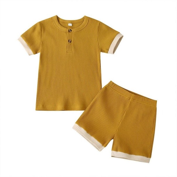 Børne-T-shirt og shorts L1311 mørkegul 4