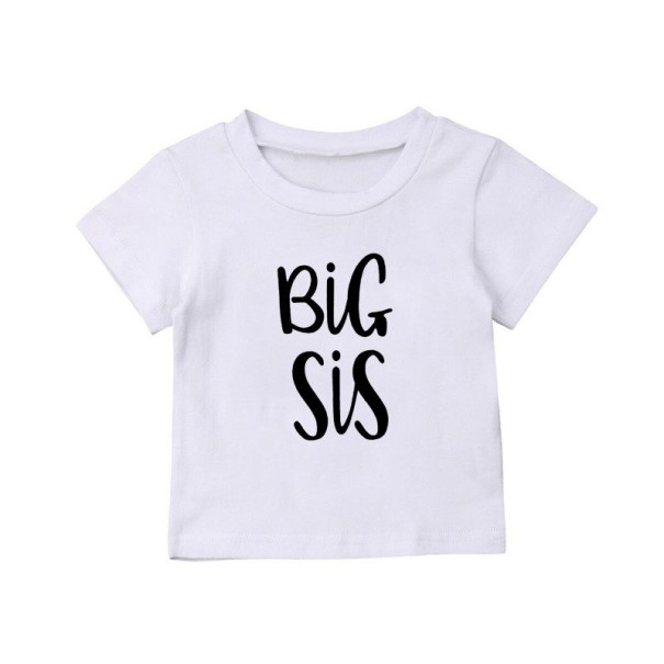 Børne-t-shirt til søskende hvid 9-12 måneder A