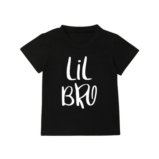 Børne-t-shirt til søskende sort 3 D