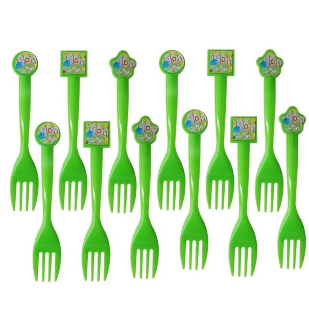 Børnebestik i plastik, 12 dele 1
