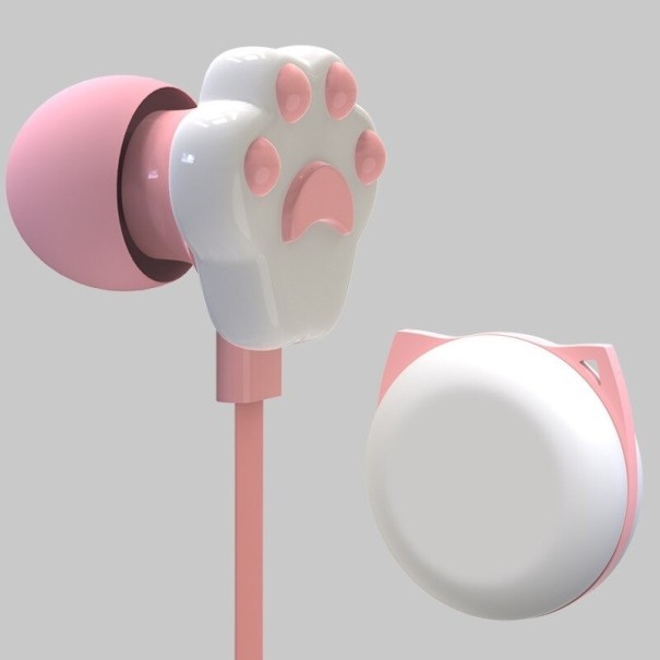 Børnehovedtelefoner med poteaftryk rosa