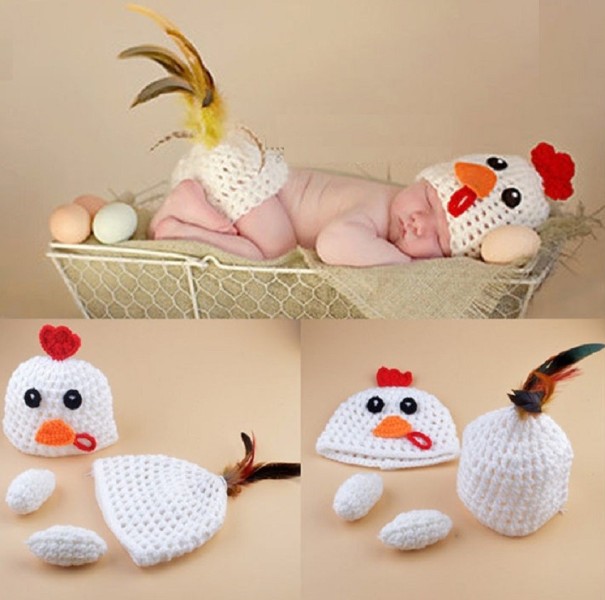 Børnekostume til fotosession med hane 1