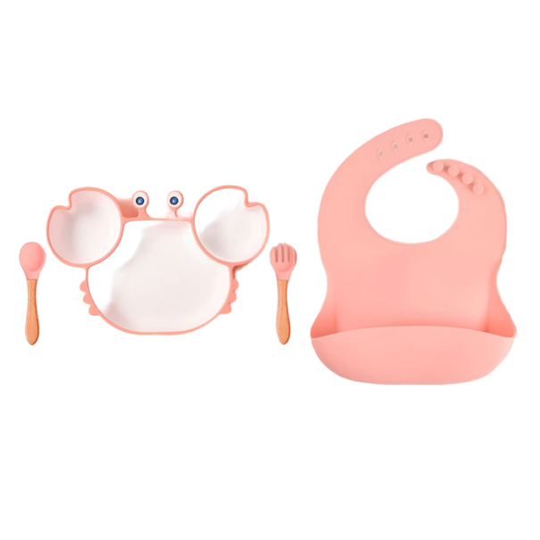 Børnespisesæt 4 dele J3308 rosa