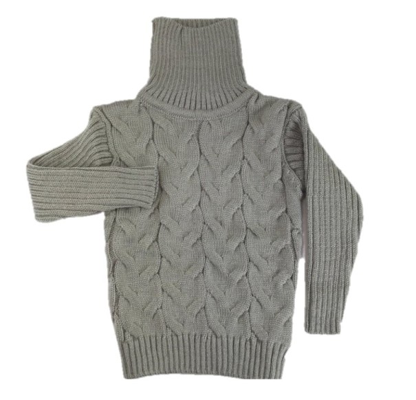 Børnestrikket sweater J2888 grå 2