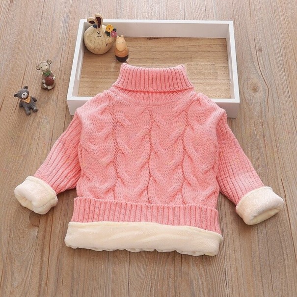 Børnestrikket sweater L593 rosa 4 A