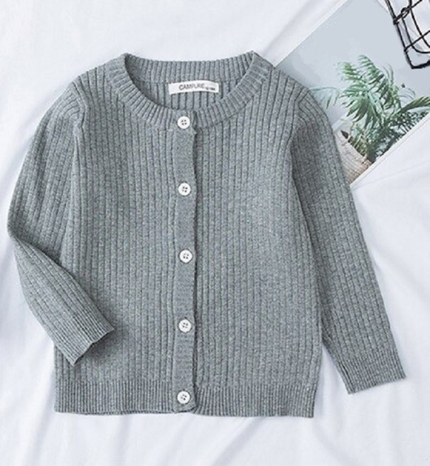 Børnesweater med knapper grå 6