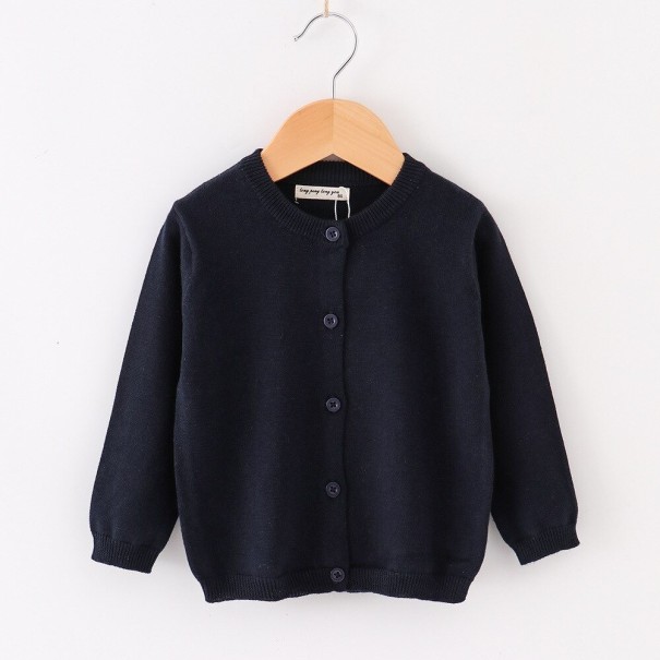 Børnesweater med knapper L592 mørkeblå 7