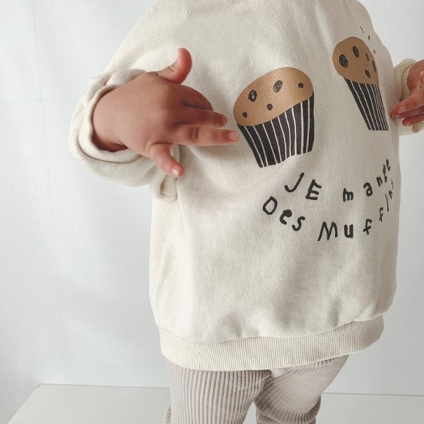 Børnesweatshirt B1607 beige 12-24 måneder