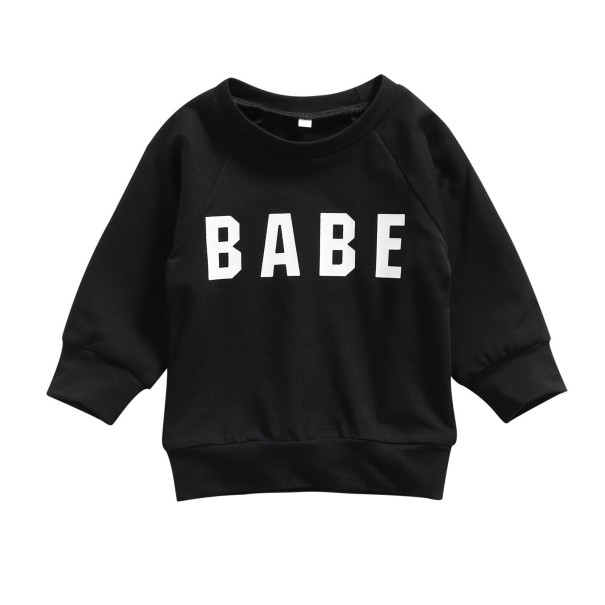 Børnesweatshirt B1636 sort 6-12 måneder