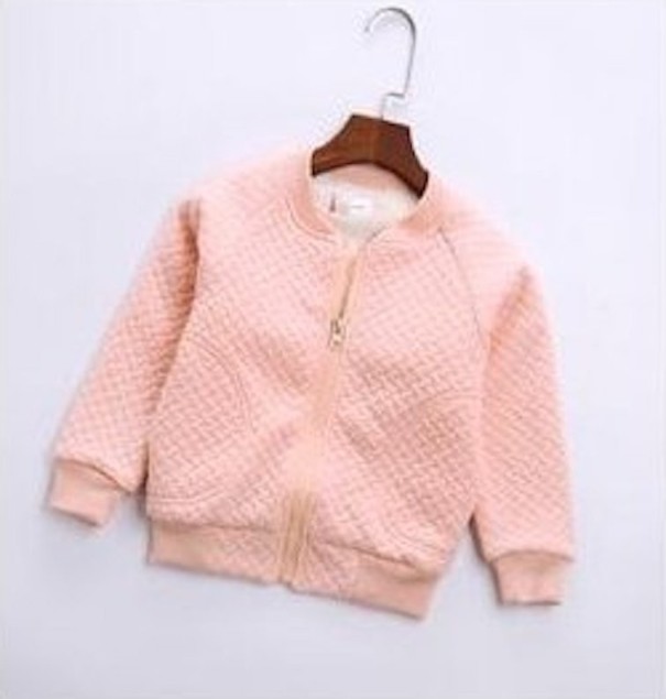 Børnesweatshirt med pels rosa 9-12 måneder