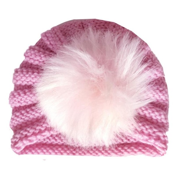 Børneturban med pompon rosa