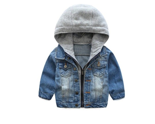 Børns denimjakke med hætte 8