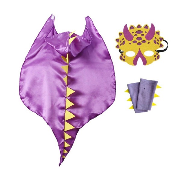 Børns dinosaurkostume lilla