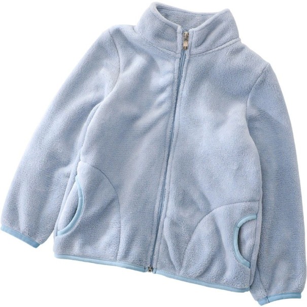 Børns plys-sweatshirt med lynlås lyseblå 5