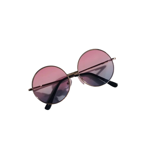 Børns runde solbriller 122 x 50 mm Metalramme To-farvede glas Retro stilfulde briller til børn Sommerbriller til udflugter legeplads og ferie 1