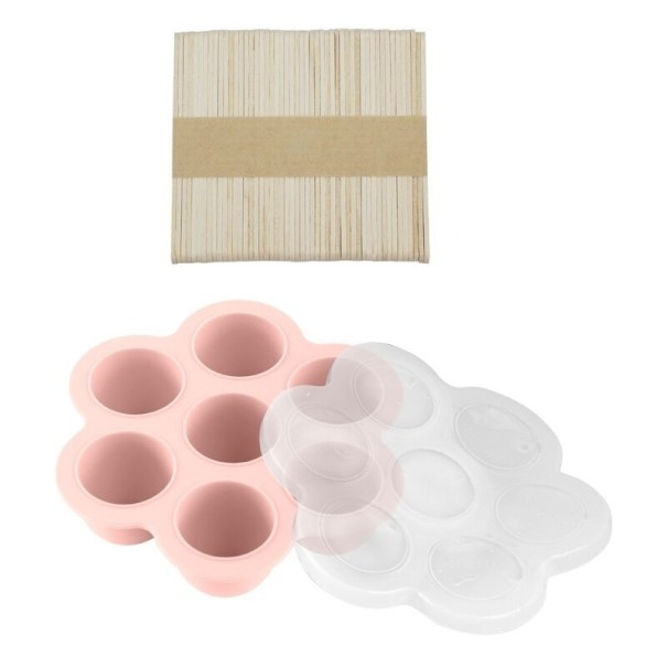 Børns snackskål med pinde 50 stk. rosa