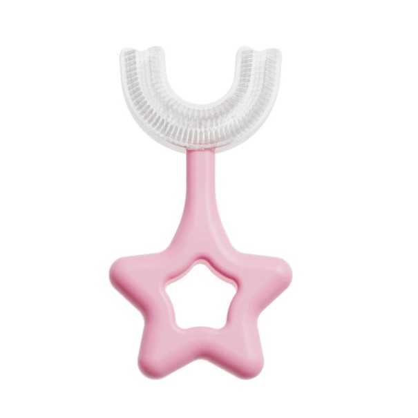 Børns U-formede tandbørste 2-6 år 2 stk. T1213 rosa