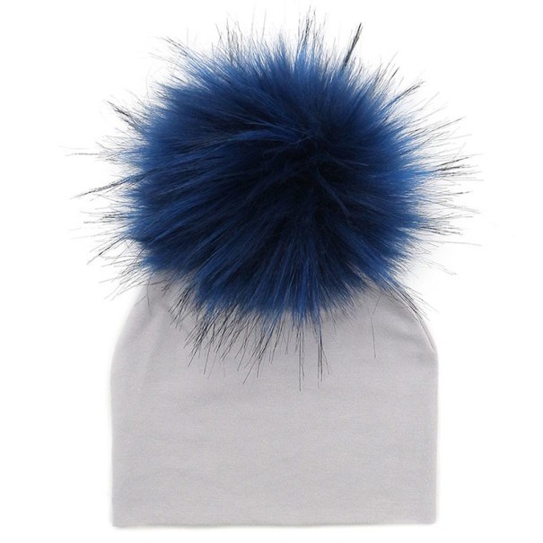 Børns vinterhat med pompon J3026 blå S