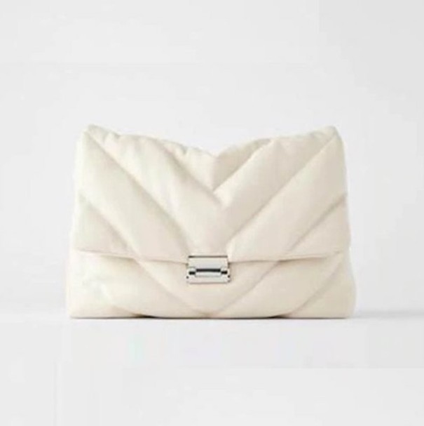 Borsa a tracolla in pelle da donna M679 bianco