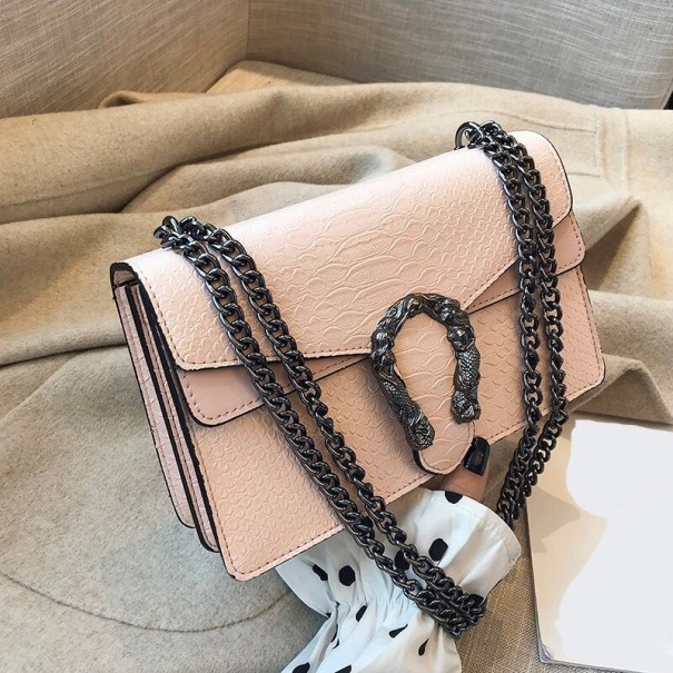 Borsa a tracolla in pelle da donna M753 rosa chiaro