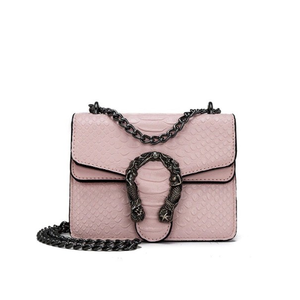 Borsa a tracolla in pelle da donna M754 rosa