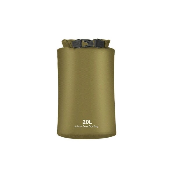 Borsa asciutta impermeabile 20l Verde militare Borsa ultraleggera impermeabile per abbigliamento per rafting, kayak, nuoto e attività sportive 1