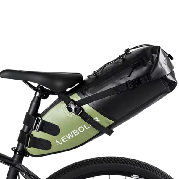 Borsa da ciclismo impermeabile 58 x 16 x 20 cm 13 l Borsa di grande capacità per bici in PVC Borsa pratica per portapacchi posteriore e gite verde