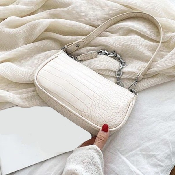 Borsa da donna con motivo a serpente M726 bianco