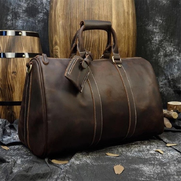 Borsa da viaggio da uomo T429 marrone scuro 2