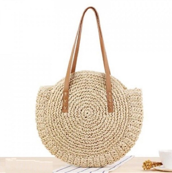 Borsa di paglia da donna M804 crema