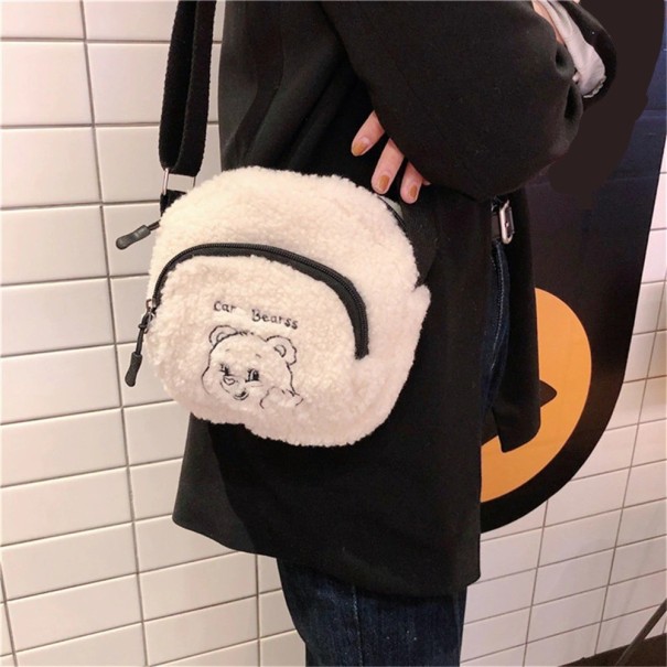 Borsa in lana da donna bianco