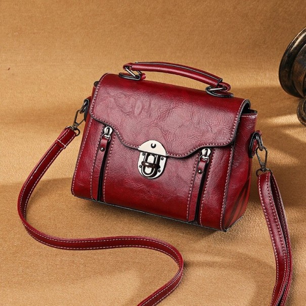 Borsa in pelle da donna M1113 bordeaux