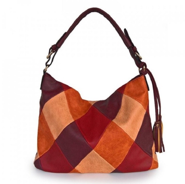 Borsa in pelle da donna M1152 bordeaux