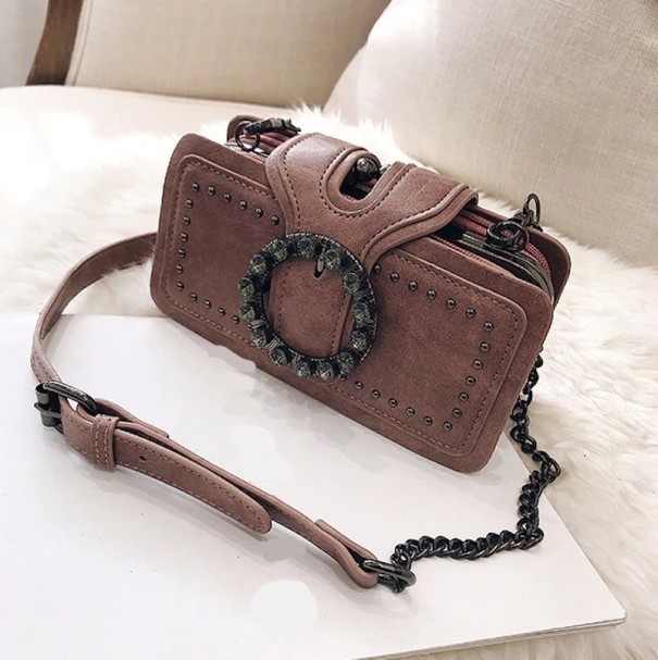 Borsa in pelle da donna M1275 rosa antico