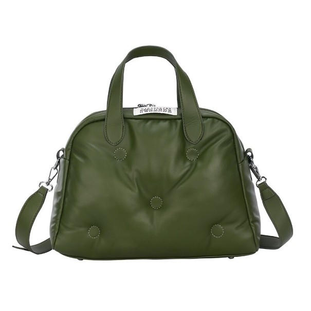 Borsa in pelle da donna M1282 verde militare