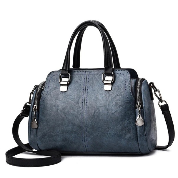 Borsa in pelle da donna M1438 blu scuro
