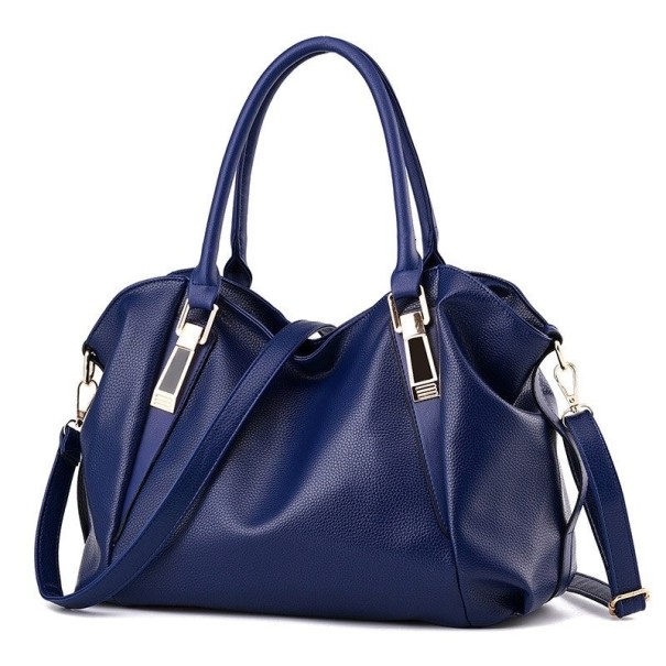 Borsa in pelle da donna M1517 blu scuro