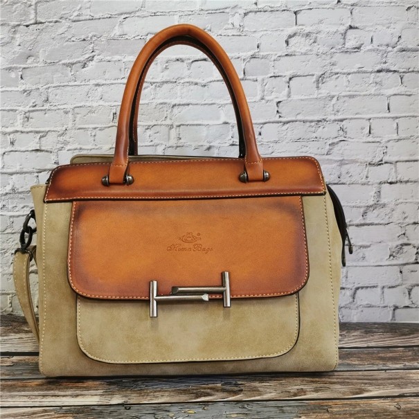 Borsa in pelle da donna M746 beige