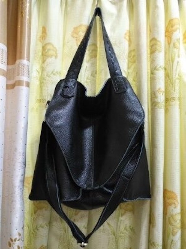 Borsa in pelle da donna M871 nero