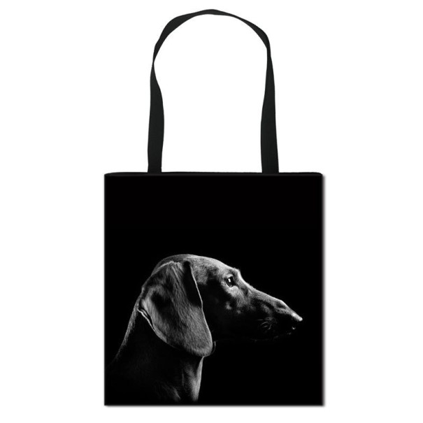 Borsa in tela da donna con bassotto 3