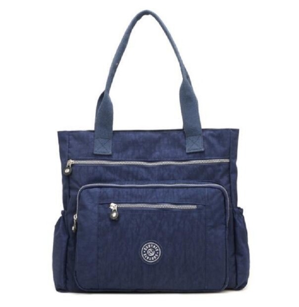 Borsa in tela da donna M1137 blu scuro