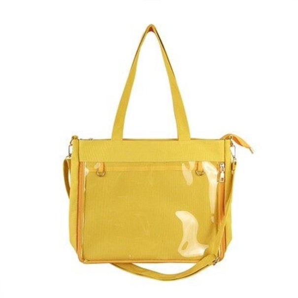 Borsa in tela da donna M1471 giallo scuro