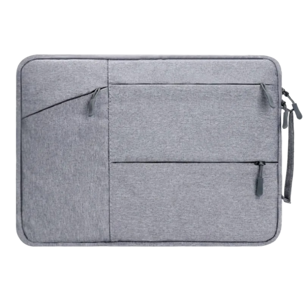 Borsa per notebook, per notebook di dimensioni da 14" a 15,4", con tasche laterali grigio chiaro